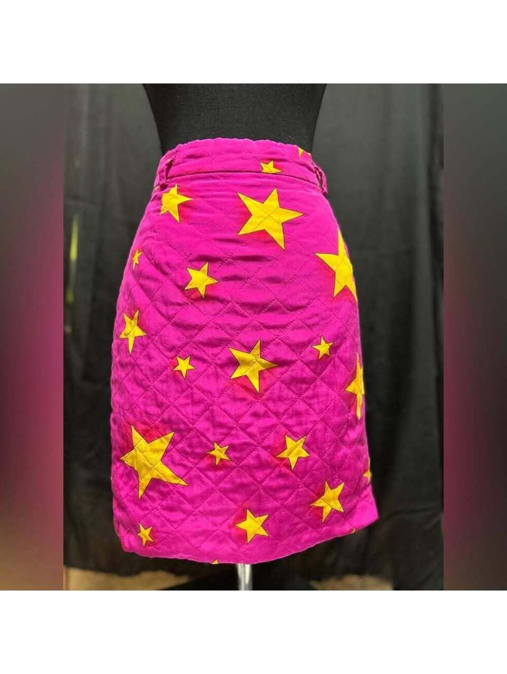 Laurèl by Escada Vintage Quilted Silk Star Skirt XS/S